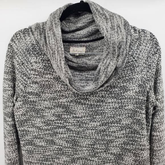 Lou & Grey Minimalist Coz Luxe Mix Knit Cowl Neck Marled Heather Grey Sweater S - Picture 3 of 9